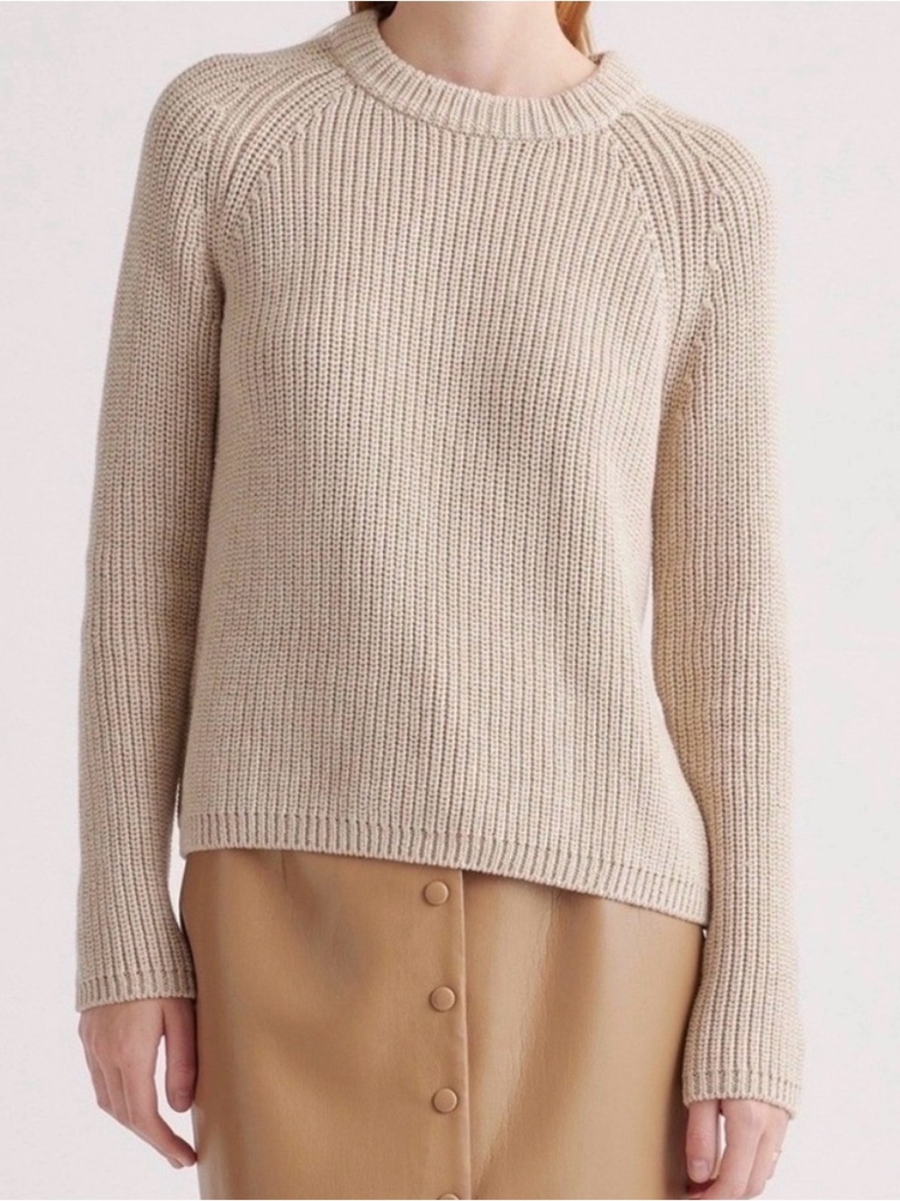 100% Organic Cotton Fisherman Crew Sweater (Cement Marl) Out of Stock